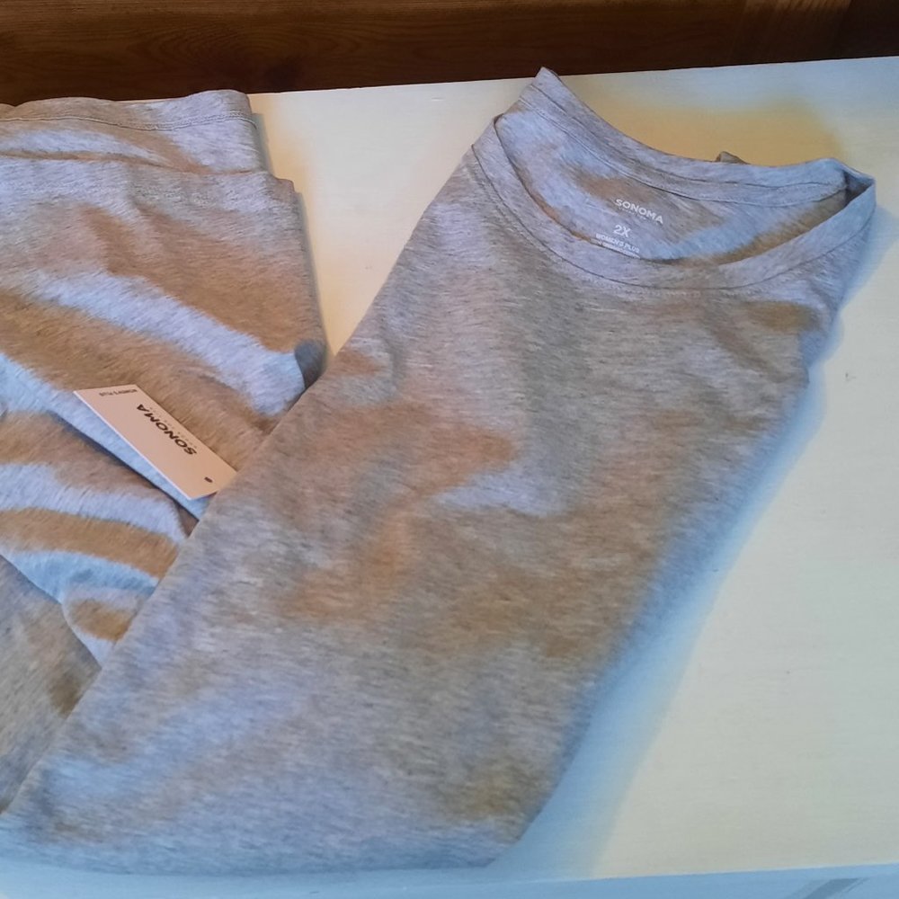 BNWT Plus Size Sonoma Goods For Life Gray Muscle Tunic Tank 2XL 20W/22W